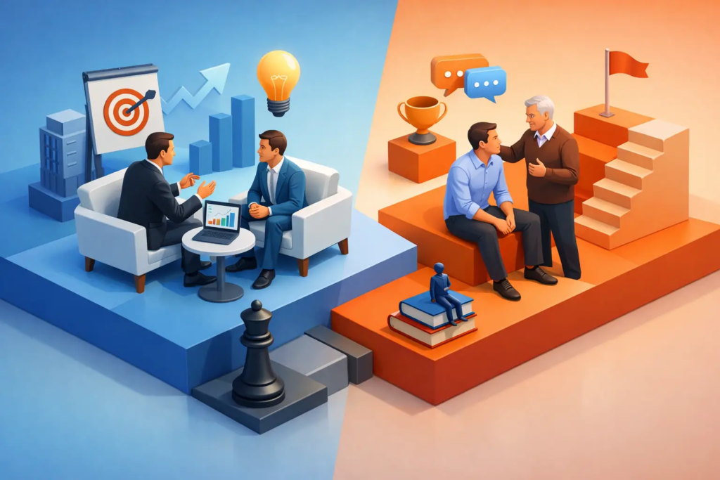 Executive Coaching vs Mentoring Explained